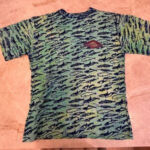 Vintage 1990’s Ocean Pacific whales and dolphins tie dye shirt